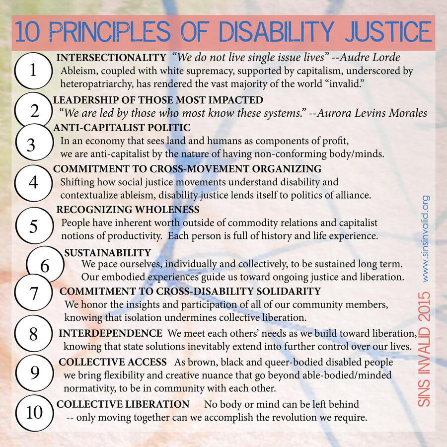 Disability Justice Principles Disability Justice Principles